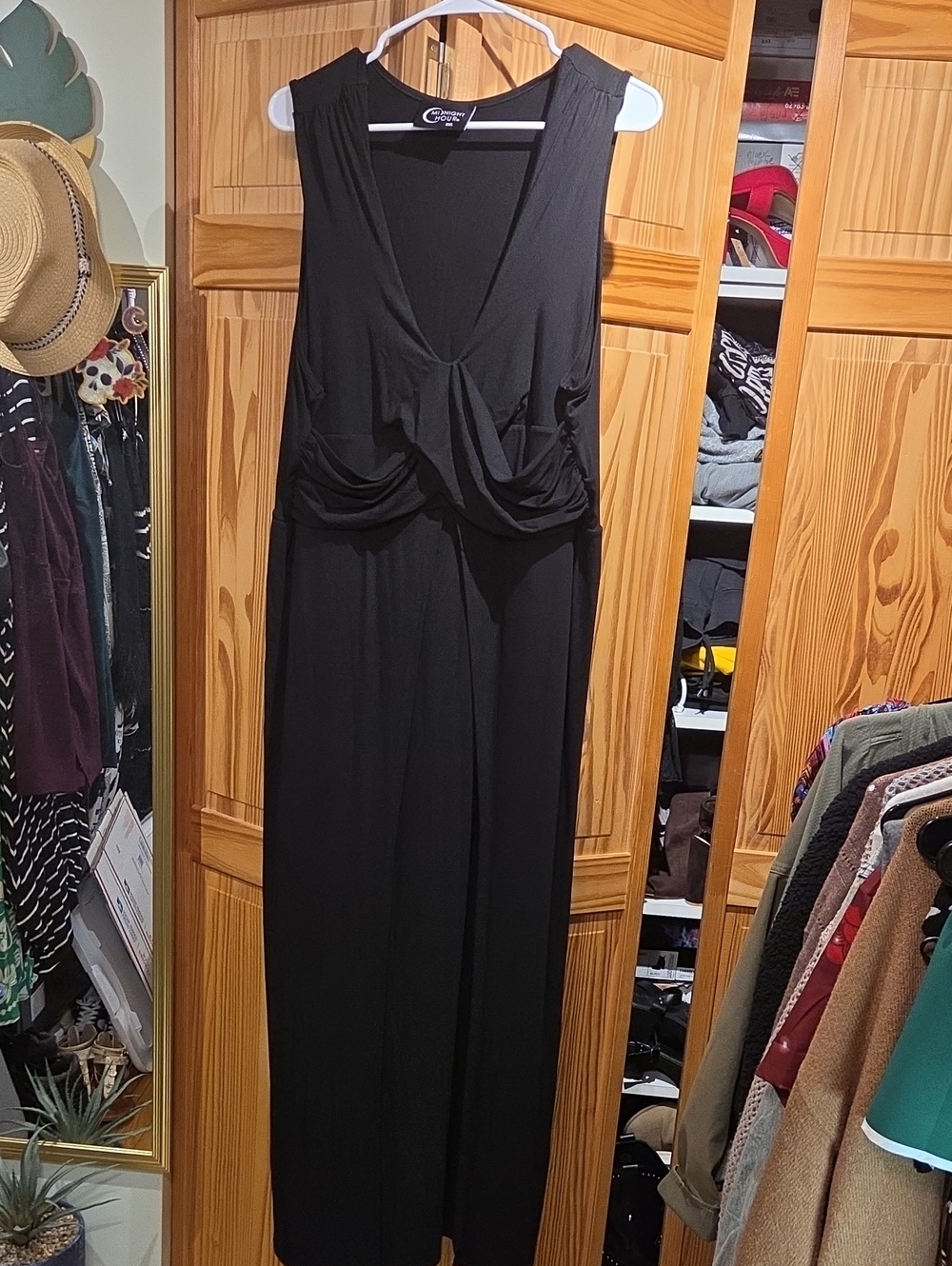 Black Sleeveless V-Neck Twist Front Maxi Dress From Midnight Hour